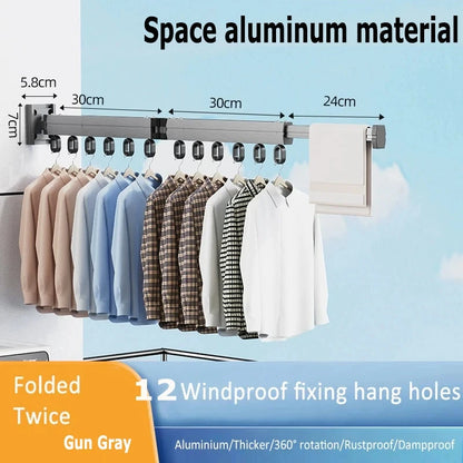 Vegghengt tørkestativ i aluminium