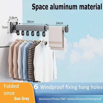 Vegghengt tørkestativ i aluminium