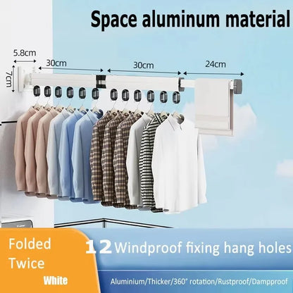 Vegghengt tørkestativ i aluminium